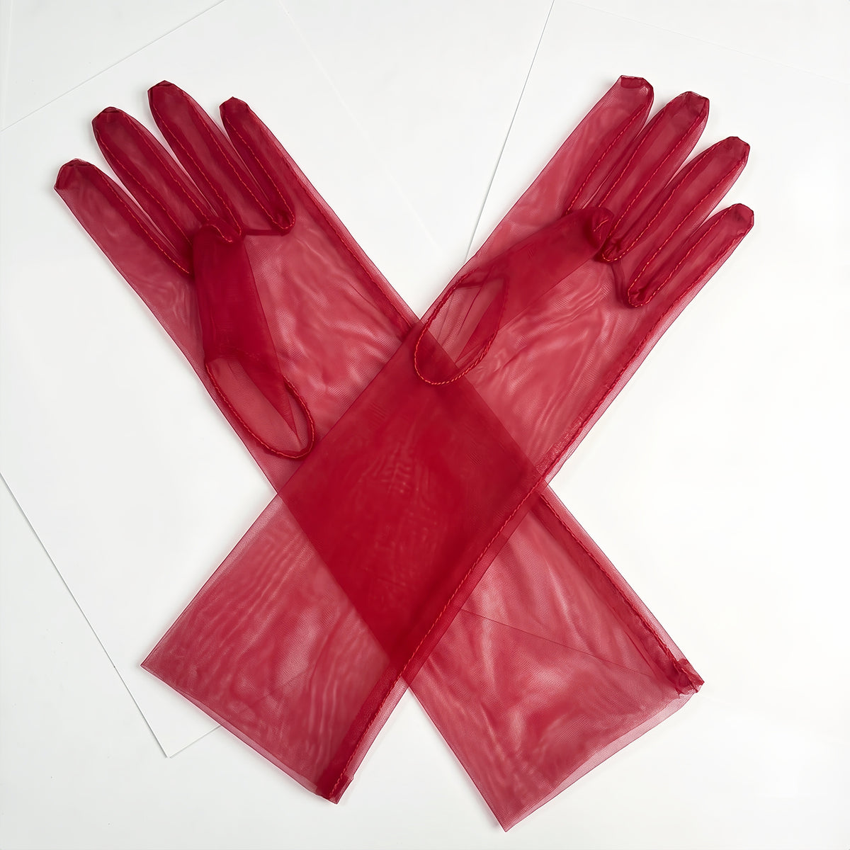 Sheer Tulle Long Bridal Gloves for Wedding & Prom GL001