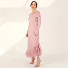 Dreamy VowLuxury Feathers Dubai Pink Mermaid Evening Dress for Women Wedding Sage Green One Shoulder Arabic Party Gowns 388