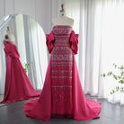 DreamyVow Luxury Dubai Sage Green Evening Dresses with Cape 2023 Arabic Blue Beaded Elegant Women Wedding Party Gowns 238