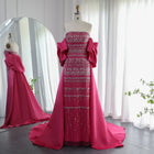 DreamyVow Luxury Dubai Sage Green Evening Dresses with Cape 2023 Arabic Blue Beaded Elegant Women Wedding Party Gowns 238