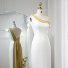 Dreamy Vow White Lilac Butterfly Luxury Evening Dresses for Women Wedding Arab One Shoulder Midi Formal Party Dress 475