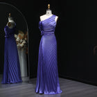 Luxury Olive Green One Shoulder 3D Floral Pleated A-Line Evening Dress SF031