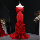 Elegant 3D flowers Off Shoulder White Evening Dress SF206