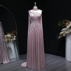 Pink One-Shoulder Sheer Waist-Fitted Elegant Evening Dress SF235