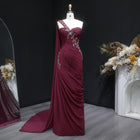 Elegant Light Pink Draped One Shoulder Evening Dress with Cap SF249