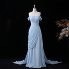 Luxury Pink Ruched Fitted Evening Dress with Overskirt SF424