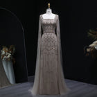 Turquoise Square Neck Crystal Beaded Mermaid Evening Dress