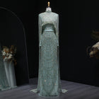 Luxury Long Sleeves Nude Evening Dress with Cape SS369A