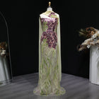 Luxury Purple Green Sparkling Sequin Beaded Formal Evening Dress SS511