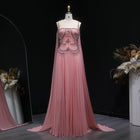 Elegant Silver Gold Crystal Evening Dress with Cap SS517