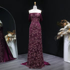 Luxury Ivory Off Shoulder Beaded Mermaid Evening Dress