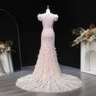 Luxury Pink Ombre Sequin Mermaid Train Evening Dress SS643