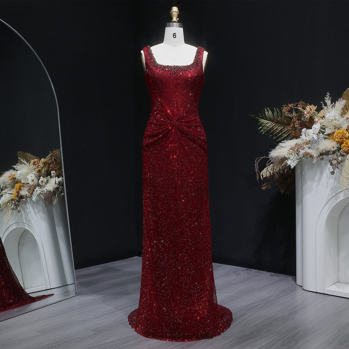Glamorous Green Sparkling Sequin Mermaid Evening Dress SS655