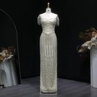 Luxury Tassel Cream Straight Evening Dress SS712
