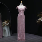 Luxury Tassel Cream Straight Evening Dress SS712