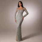 Luxury Sage Green Long Sleeves Mermaid Evening Dress SS398