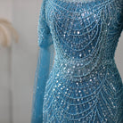 Dreamy Vow Sage Green Mermaid Luxury Dubai Evening Dress with Cape Sleeves Elegant Women Purple Wedding Formal Party Gown 205