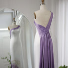 Dreamy Vow White Lilac Butterfly Luxury Evening Dresses for Women Wedding Arab One Shoulder Midi Formal Party Dress 475