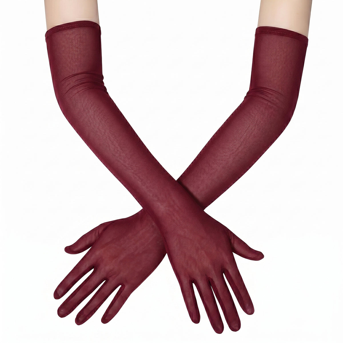 Sheer Tulle Elbow-Length Bridal Gloves for Wedding & Prom GL002