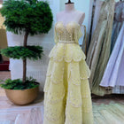 Glamorous Pink Strapless Sequin Tiered Evening Dress SS612