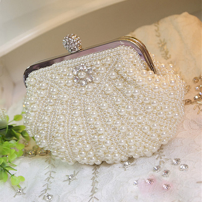 Pearl & Shell Embroidered Evening Bag HB040