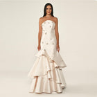 Glamorous Strapless Lilac Tiered Ruffled Mermaid Evening Dress SF587