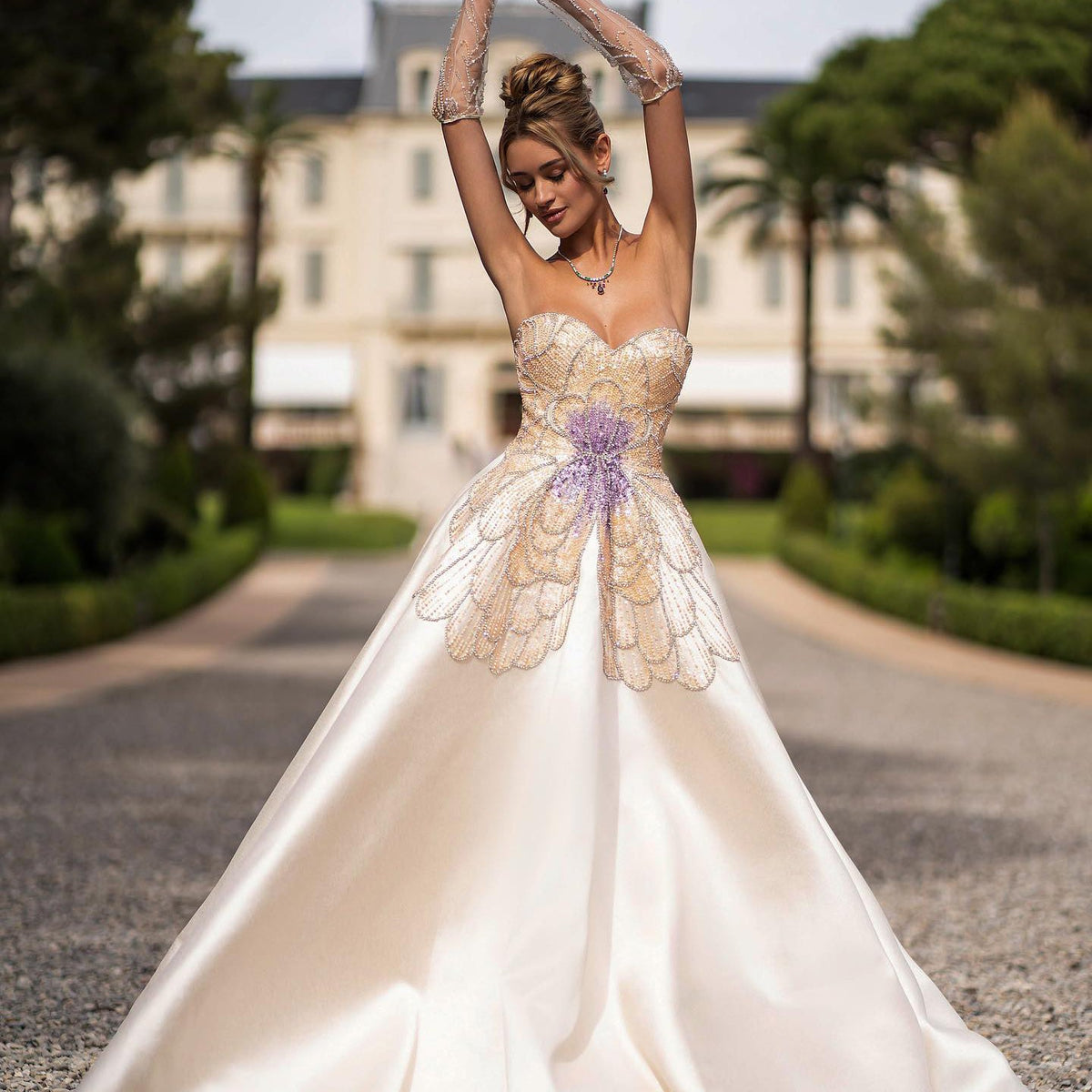 Luxury Beaded Butterfly  A-Line Evening Dress SS467